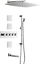 Wine shelf Dark wall-mounted 350 * 550 top spray copper thermostatic shower head Yuba shower head kit