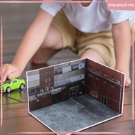 [LzdyqmyfaMY] 1/64 Scale Car Model Diorama Parking Scenery Diecast Car Display Miniature Realistic D