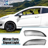 X AUTOHAUX ไฟเลี้ยวกระจกมองข้าง 8A61-13B381-AF สำหรับ Ford Fiesta 2008-2017 พลาสติกสีดำใส