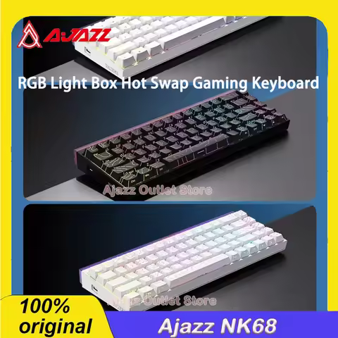 NEW AJAZZ NK68 Mechanical Keyboard with Magnetic Switch RGB Light Wired 68keys Gaming Keyboards Rapi