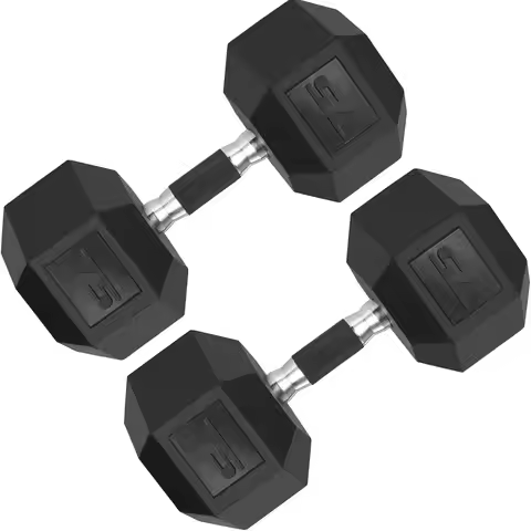 Rubber Grip Dumbbells Rubber Coated Cast Iron with Anti SlipBlack Dumbbell Free Weights Dumbbell Set