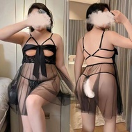 Plus Size Sexy lingerie plus size Baju Tidur Seksi Can Fit Up To 100KG 大码情趣蝴蝶结睡衣