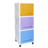 Club Flip Cabinet 3 susun Flip Rotan Lemari Plastik Pintu Sliding warna warni Wide Flip 3 susun Flip