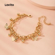 Lovito French Lazy Style Bracelet LCS28A107 Lovito Gelang Tangan Gaya Malas Perancis LCS28A107