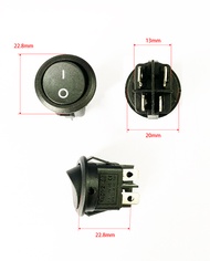 【Factory-direct】 Kcd1 20mm Rocker Switch Square Base 4 Pins Ac 250v 6a 125v 10a Black Red Color On/o
