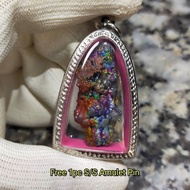 Colorful Pillar Leklai Pendant 彩柱力泥吊坠 Leklai Amulet 马来西亚力泥 100% Natural Leklai
