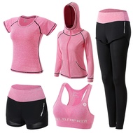 XPINYT 5pcs Workout Outfits for Women Athletic Sets Sport Suits Yoga Gym Fitness Exercise Clothes Jo