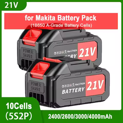 Universal Plug Rechargeable 21V Battery Pack Replacement for Makita 18V 21V LXT Electric Power Tools