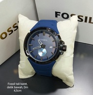 Jam Tangan Fossil pria/jam tangan kasual pria tali karet rubber detik bawah ukr 45cm