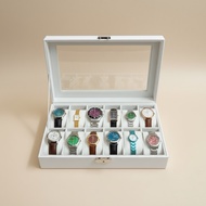 White 12-compartment watch box - White watch box