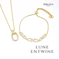 Mikana Gold Plated Lune Entwine Jewelry Set necklace bracelet accessories for women kwintas for her