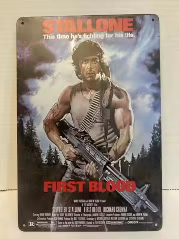 first blood movie poster Tin Metal Sign Man Cave Retro Look New Look-Aluminum-tin sign
