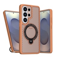 Hollow Heat Dissipation Magnetic Ring Holder Kickstand Case For Samsung Galaxy S26 FE S26 Ultra S26 