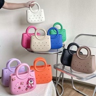 2025 New EVA Beach Bag for Holiday Women Candy-colored Handbag Niche DIY Hole Bag Seaside Waterproof