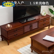 HY-JD Ecological Ikea Solid Wood TV Cabinet Coffee Table Combination Modern Simple Small Apartment Living Room TV Wall F