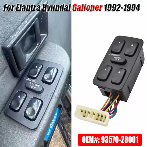 New Front Left Driver Side Electric Power Master Window Switch for 1992 1993 1994 Hyundai Elantra Ga