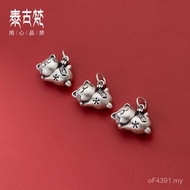 999 Pure Silver Accessories Cat Jewelry diyT0606 Wholesale Pendant Pendant Bracelet Lucky 3D Distres
