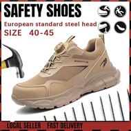 [Ready Stock]Safety Shoes for Men, Steel Toe, Anti-Puncture, Lightweight, Breathable, Suitable for W