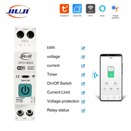 Jiuji 63A WiFi Smart Meter Switch KWh Monitoring Timer Relay MCB For Tuya Circuit Protection