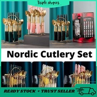 [READY STOCK] Nordic Cutlery Viral Sudu Kayangan Sudu Hotel Cutleries Dinnerware Set Sudu NORDIC Spo
