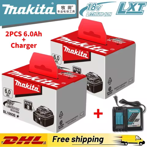 Genuine Makita 18V 6Ah Battery , Suitable for DGA404 Angle Grinder, DHP484 Drill, DTW250 Impact Driv