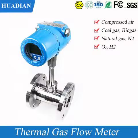 DN150 DN200 Flange O2 H2 CH4 Natural Gas compress Air 4-20mA RS485 Thermal Gas Flow Meter