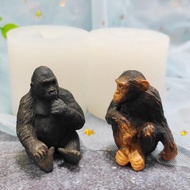 森林系列動物獅子大象子大猩猩巧克力硅膠模具石膏蠟燭動物手工模