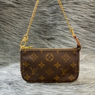 LV M58009 MINI 迷你老花 原花字紋 金鍊 發財包 麻將包 小鍊包 手提包 零錢包 卡包 收納包 口紅包