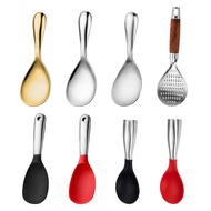 304 Stainless Steel Spoon Household Canteen Silicone Rice Spoon Service Spoon