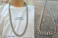 สร้อยคอ เหลี่ยมยาว80เซน 10มิล necklace hiphop สแตนเลสแท้ Stainless แฟชั่นชาย แฟชั่นผู้หญิง 316l alla