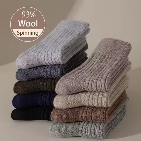 93.5% Merino Wool Socks Warm Hiking Cushion Crew Socks For Men Women Breathable Wool Sports Socks Mo