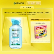 Garnier Micellar Cleansing Water Blue 125ml - Gently Cleanses and Remove Makeup for Acne Prone and S
