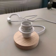 Solid Wood Simple Small Table Lamp E27 Bedside Lamp Holder Tmall Elf Smart Bulb Base LED Lamp Holder