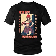 Funny Supernatural Anime Fairy Tail Tee Shirt Men Short Sleeved Summer Erza Scarlet Tshirt Loose Fit