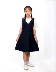 V3 Premium School Uniform_Primary Girls Pinafore/ Baju Pinafore Sekolah Rendah/小学女生校服蓝裙_NAVY