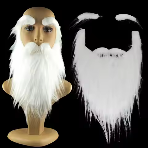 Santa Claus Beard Curly Fluffy Costume Accessories Fake Gnome Beard for Adults Teens Dress up Cospla