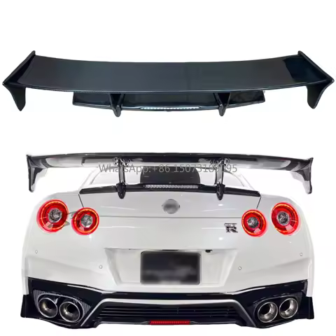 Top Secret Style Carbon Trunk Spoiler for Nissan GTR R35 Carbon Fiber Rear Wing Splitter