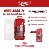 MILWAUKEE 4932-4938-71 SHOCKWAVE Impact Duty 8pcs Carbide Multi Material Drill Bit Set 4932493871