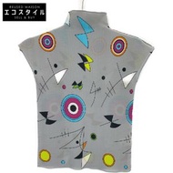 三宅一生 MI01FK353 灰色圖案印花切割鋸無標籤