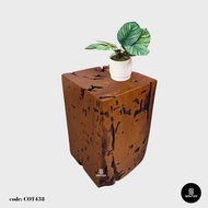 COT438. Chengal Emas Artistic Wood Pedestal/ Stump/ Side Table/ Stool