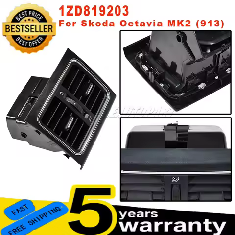 1ZD819203 New For Skoda Octavia MK2 913 Rear Air Conditioning Air Vent Center Armrest AC Grille Diff