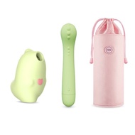 SISTALK小怪獸魔吻-綠+怪獸棒-哥斯拉大師+59S消毒收納袋(粉)