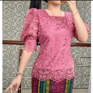 style IFashionable-Kebaya Brokat Mewah Model Lengan Balon TERBARU!!!Brokat Lengan Balon/Brokat Wisud