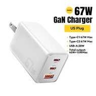 Essager 67W GaN เครื่องชาร์จ USBA Type C ชาร์จเร็ว QC PD ชนิด USB ชาร์จ USB เร็วสุดๆที่ชาร์จสำหรับไอ