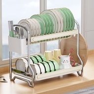 She Shelf Storage Shelf Tableware Household Countertop Multi-Function Plate for Dishes Light Luxury 