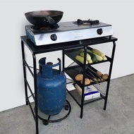 Stainless Gas Stove Stand Heavy Duty Kitchen Rack Gas Rack Stove Rack (With Rollers）