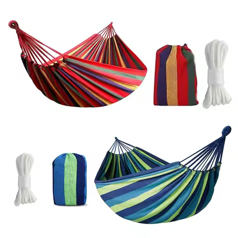 Outdoor Camping Canvas Hammock (220X80Cm / 87X32 in), Single-Person Outdoor Hammock with Two 2m Inch