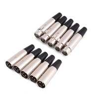 Concon 5 Pairs 3-Pin XLR Mic Microphone Connector Male Plug + Female Socket