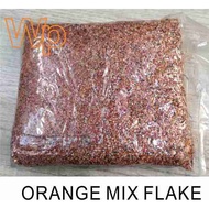 ( ORANGE MIX FLAKE ) 0.7kg Epoxy Colour Flake for Toilet, Kitchen Floor Tile Leaking Anti-slip Coating