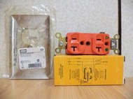 美國製 HUBBELL IG8300 醫療級 三孔 璧插 插座 獨立接地 -196度 橘色